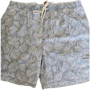 Toes On The Nose Men's XL Swim Shorts Blue Floral Nylon Swim Trunks Beach